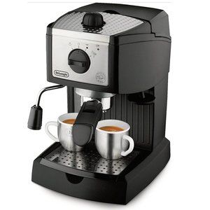 NEW! DeLonghi 15 Bar Espresso and Cappuccino Machine, Black & Stainless